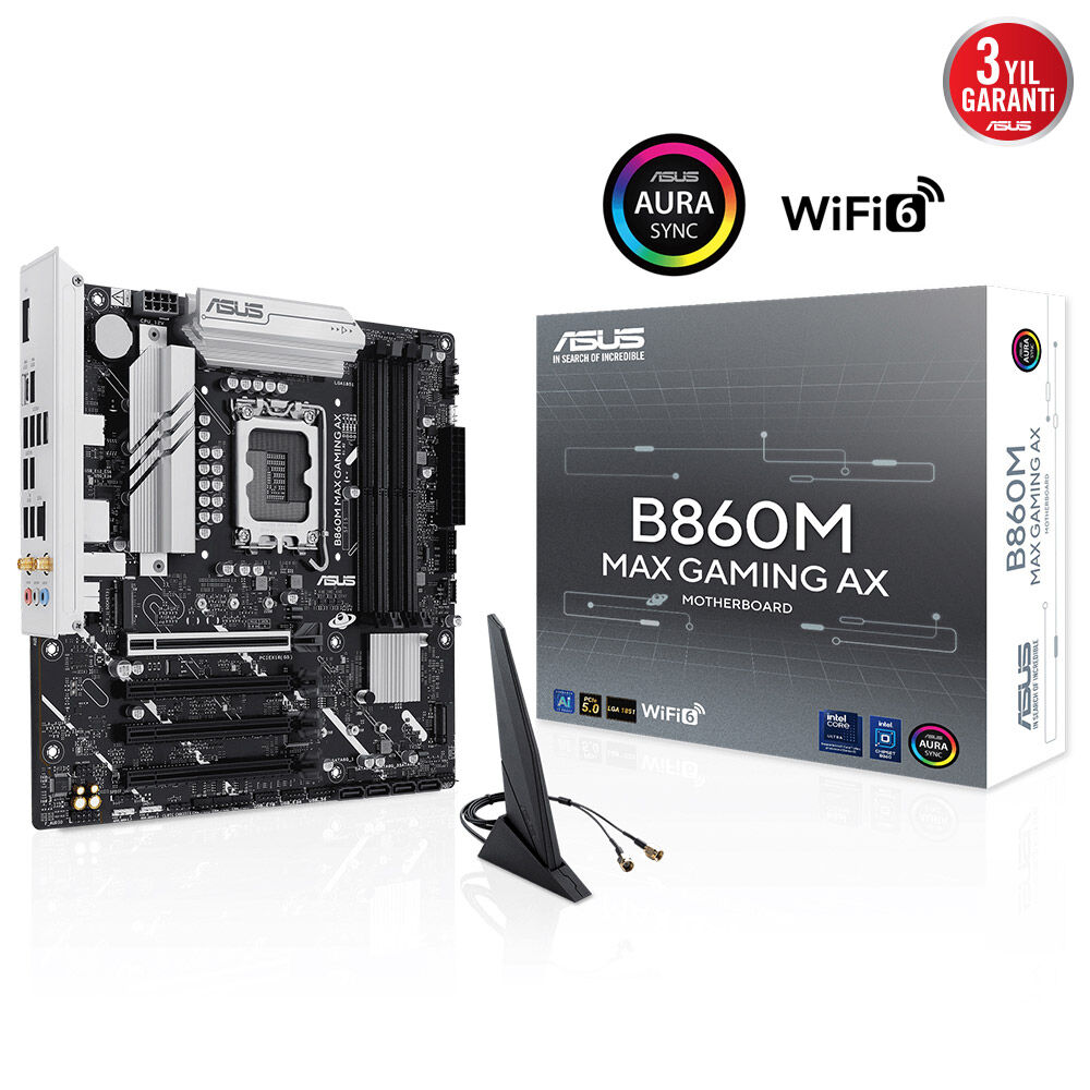 ASUS B860M MAX GAMING AX WIFI6 DDR5 DP-TYPEC PCIE 5.0 1851P MATX                               