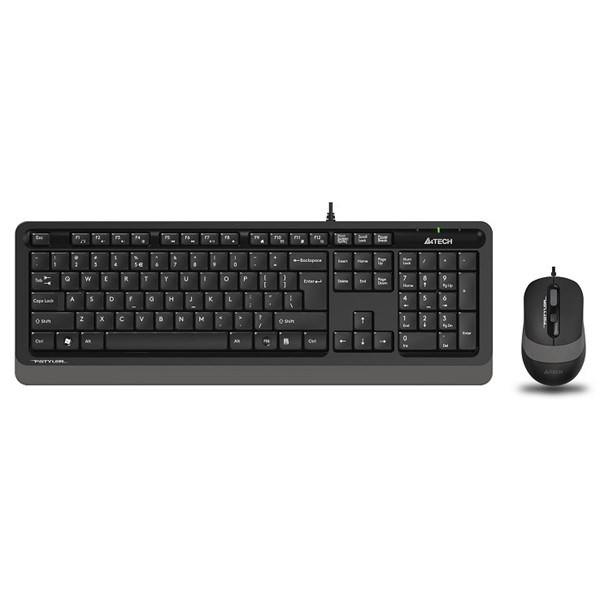 A4TECH F1010 Kablolu USB Q Trk Siyah/Gri Klavye - Mouse Set